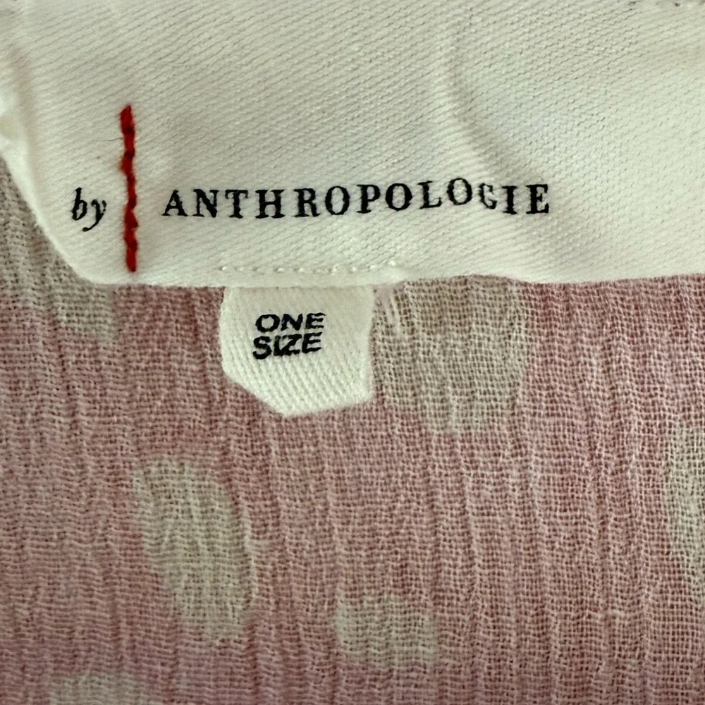 Anthropologie Pink Polka Dot Tie-Front Blouse - Picture 13 of 15